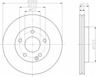 HELLA PAGID 8dd355105991 -  Тормозной диск